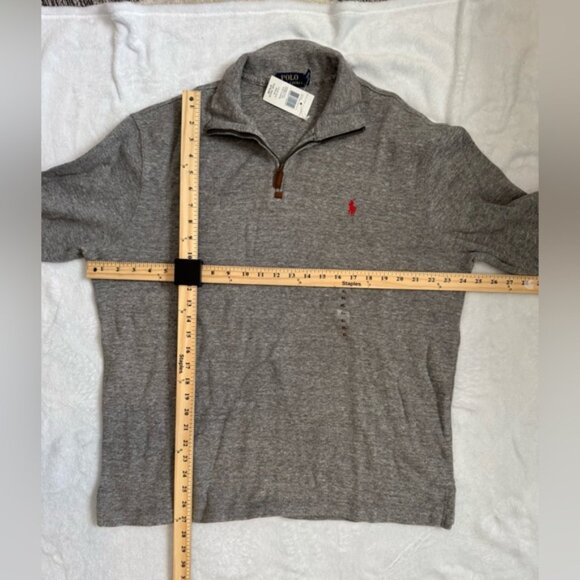 NWT Polo Ralph Lauren Men's Gray Quarter-Zip Pullover Sweater Size XL - Picture 4 of 5